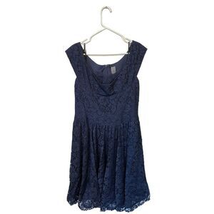 Vera Wang Navy Lace Dress